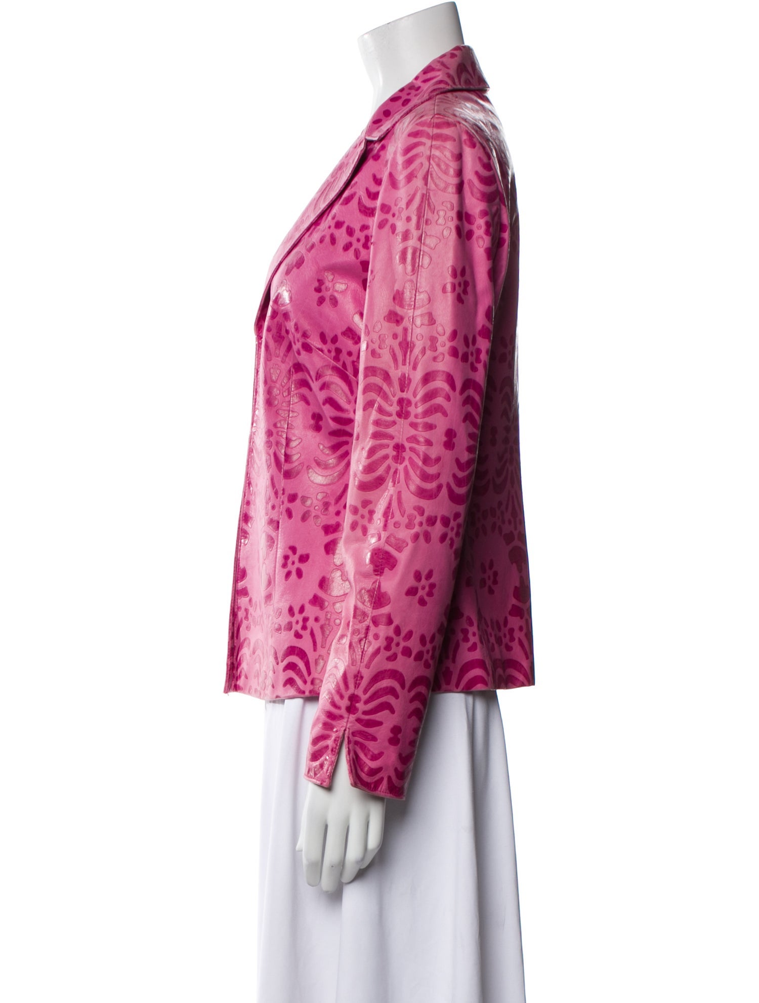 Lafayette 148 Leather Printed Blazer