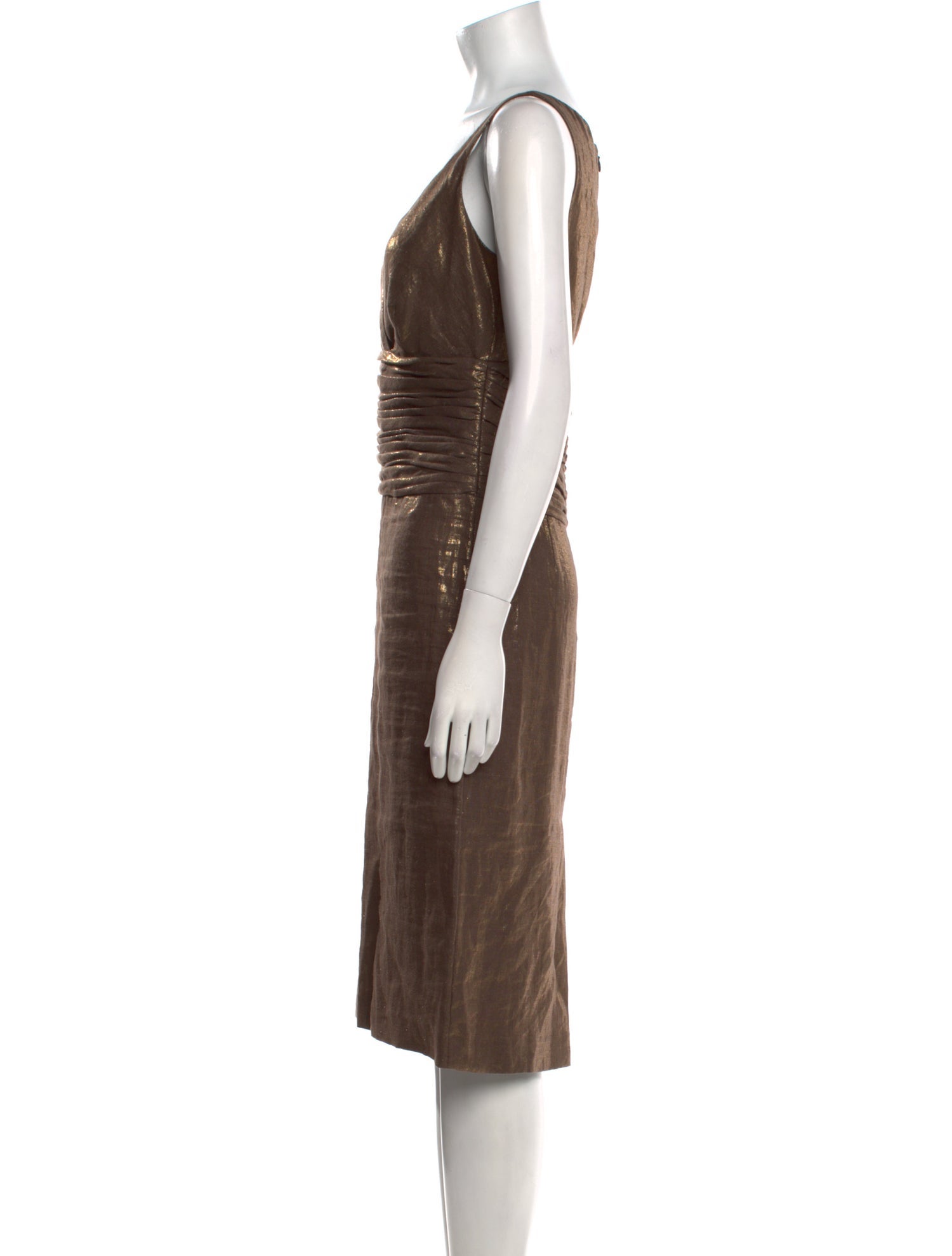 Lafayette 148 V-Neck Midi Length Dress