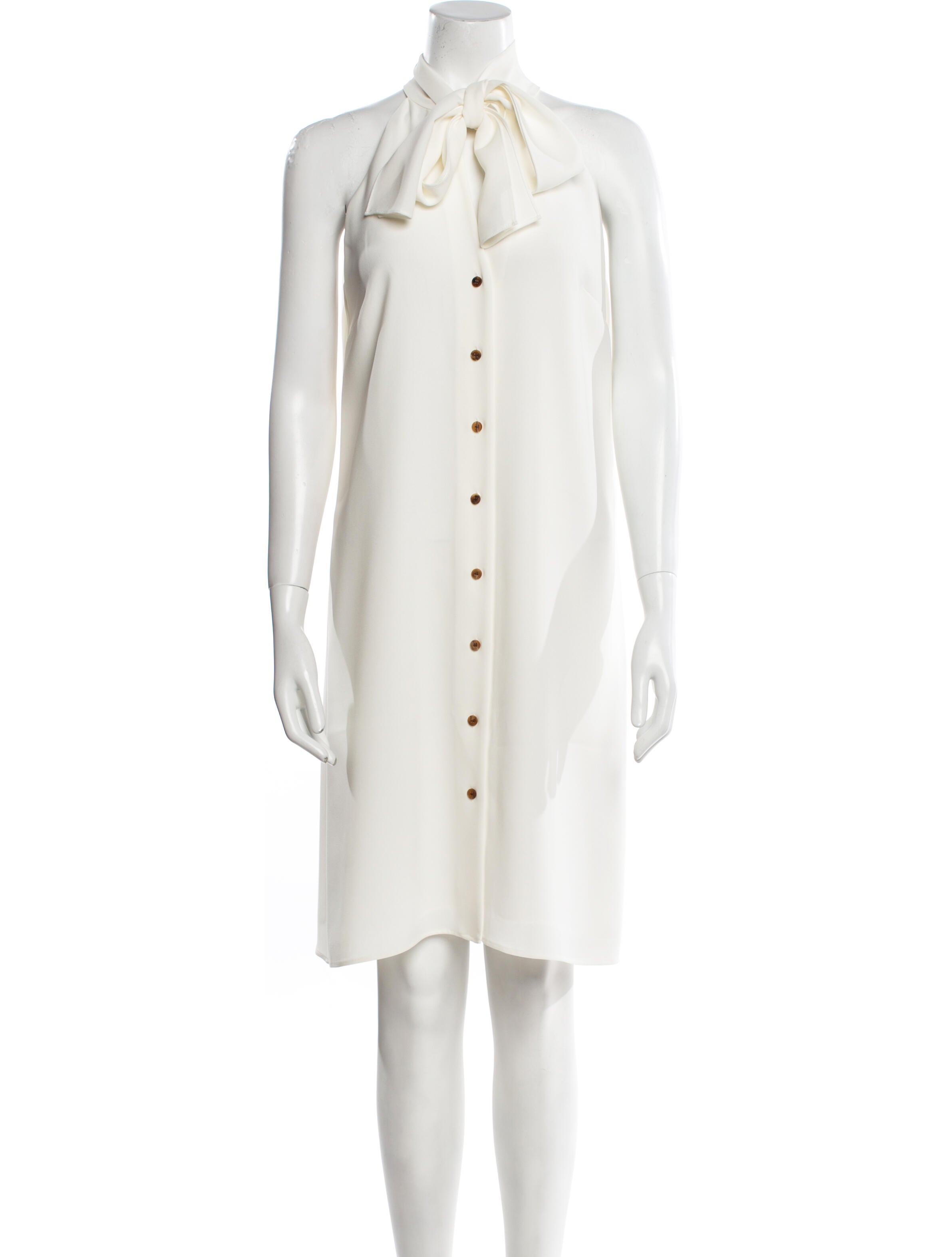 Lafayette 148 Tie Neck Knee-Length Dress