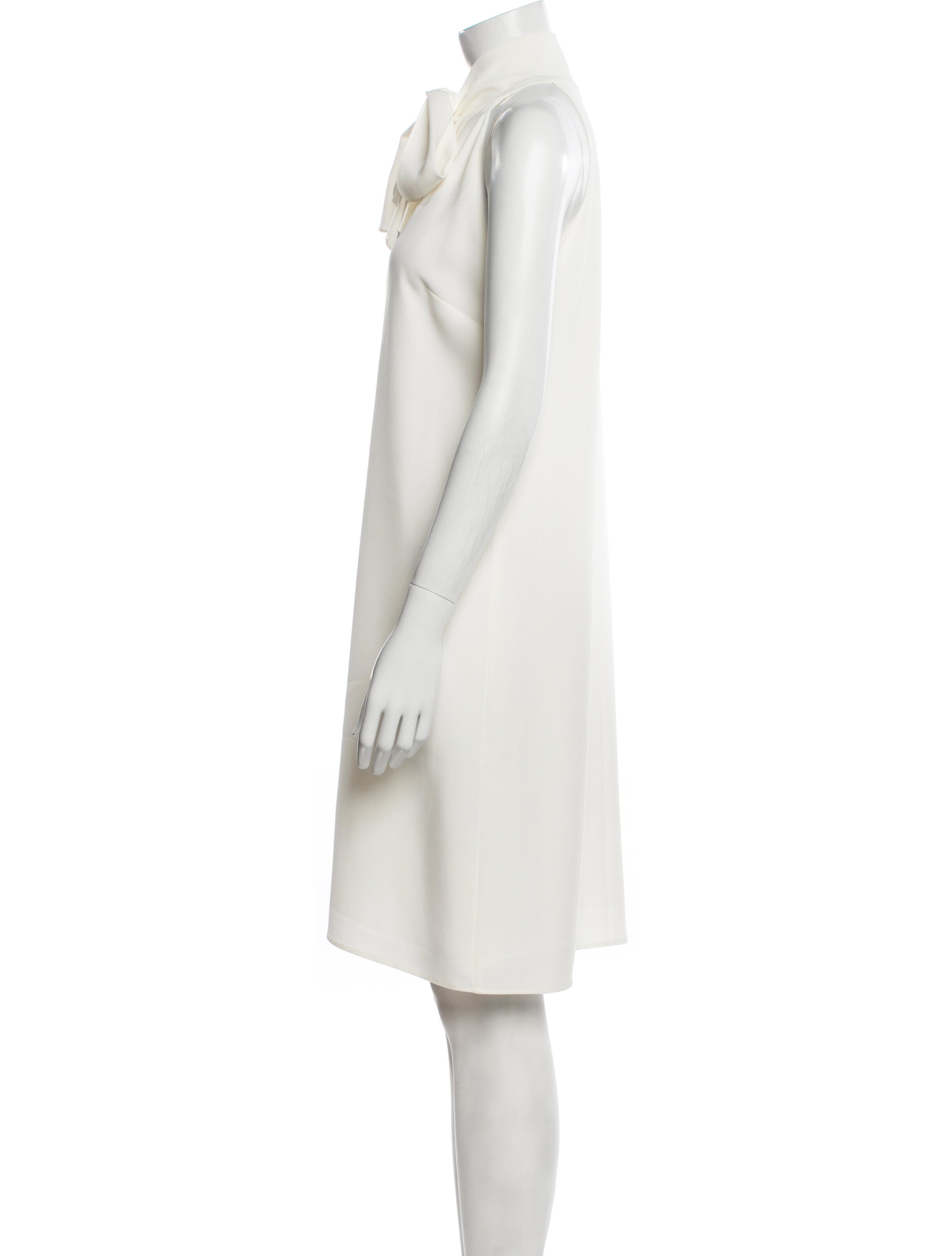 Lafayette 148 Tie Neck Knee-Length Dress