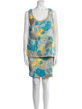 Lafayette 148 Linen Printed Skirt Set