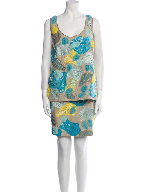 Lafayette 148 Linen Printed Skirt Set