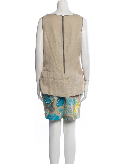 Lafayette 148 Linen Printed Skirt Set