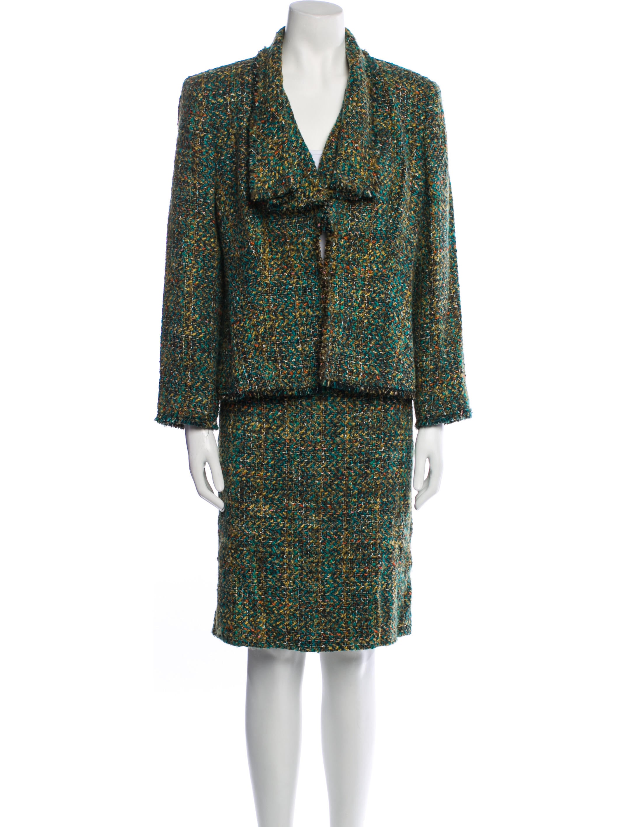 Lafayette 148 Virgin Wool Printed Skirt Suit