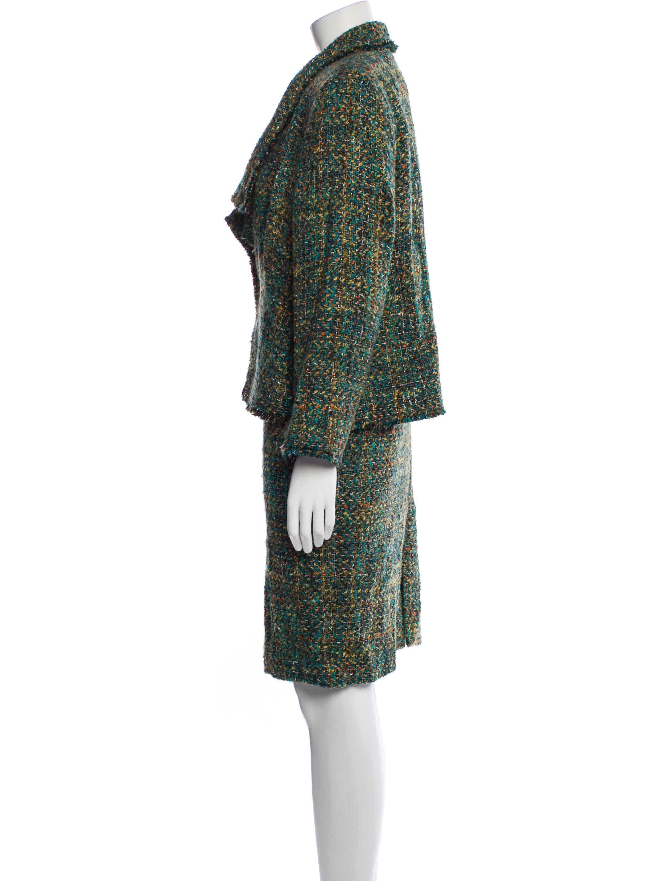 Lafayette 148 Virgin Wool Printed Skirt Suit