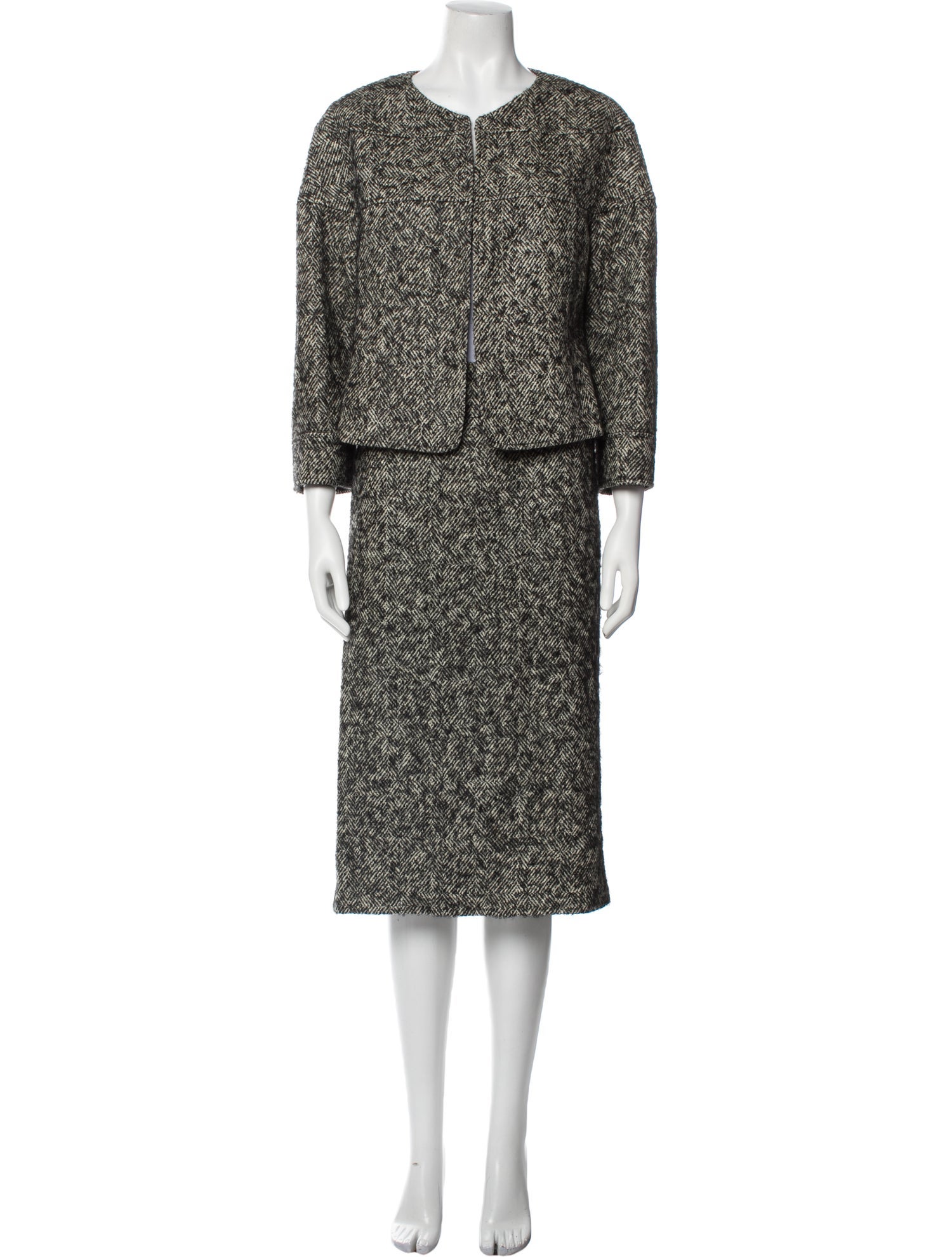 Lafayette 148 Virgin Wool Printed Skirt Suit