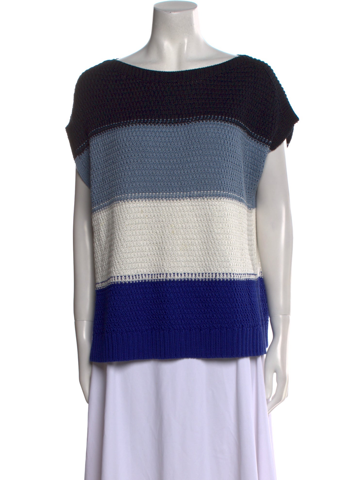 Lafayette 148 Striped Scoop Neck Sweater