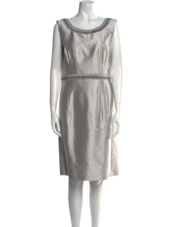 Lafayette 148 Bateau Neckline Knee-Length Dress