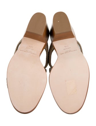 Lafayette 148 Leather Cutout Accent Slides