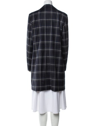 Lafayette 148 Virgin Wool Plaid Print Coat