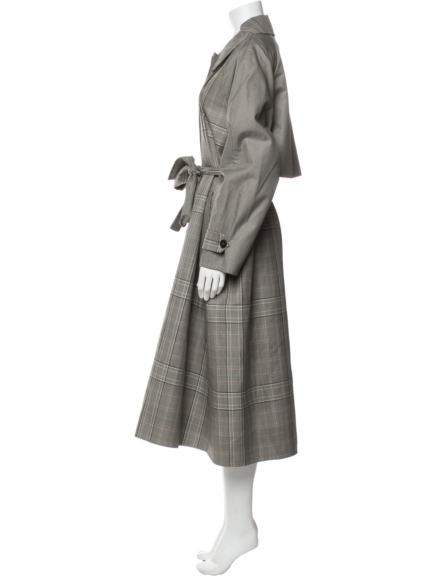 Lafayette 148 Plaid Print Trench Coat