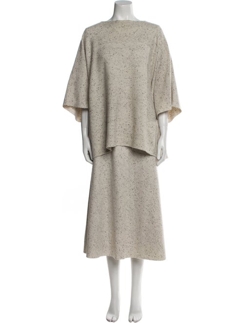 Lafayette 148 Wool Raw-Edge Trim Skirt Set