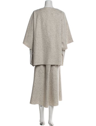 Lafayette 148 Wool Raw-Edge Trim Skirt Set