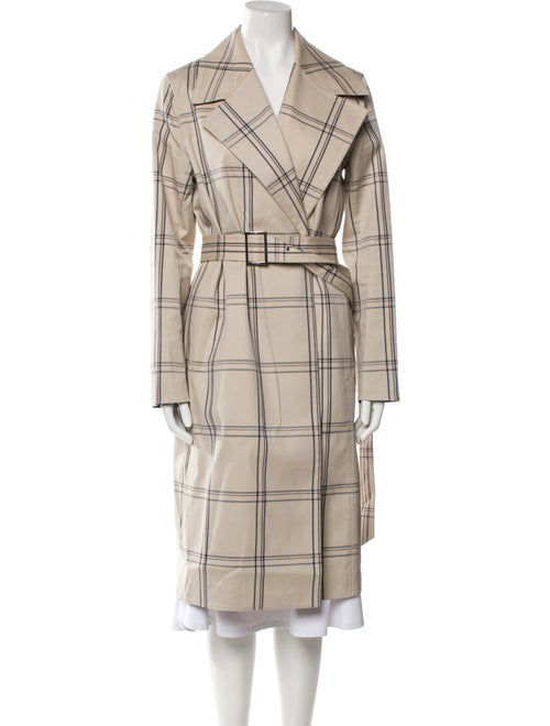 Lafayette 148 Plaid Print Trench Coat