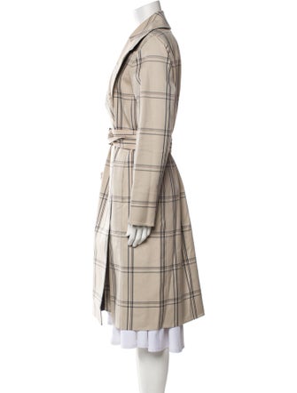 Lafayette 148 Plaid Print Trench Coat