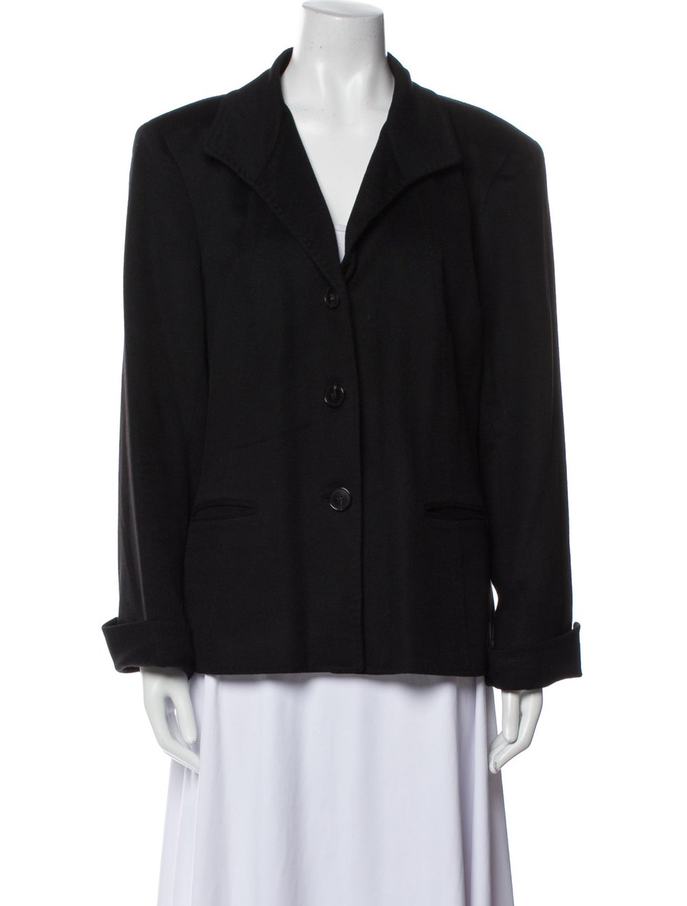 Lafayette 148 Cashmere Jacket Black Pointed Collar - image 1