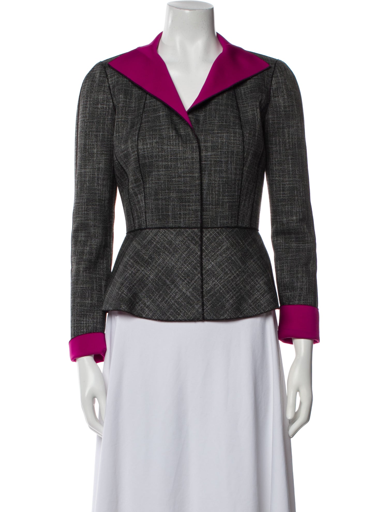 Lafayette 148 Plaid Print Evening Jacket