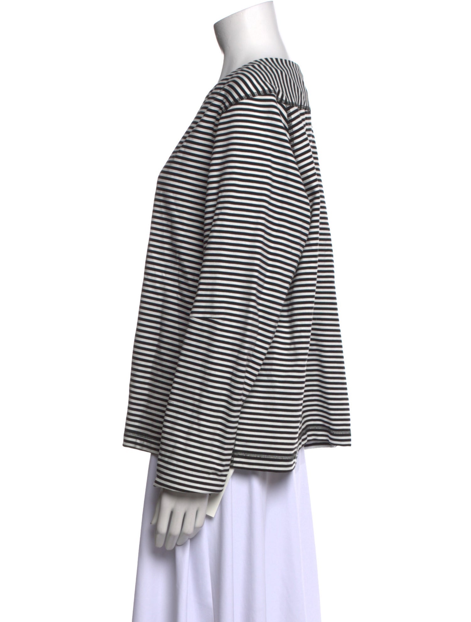 Lafayette 148 Striped Scoop Neck Sweater