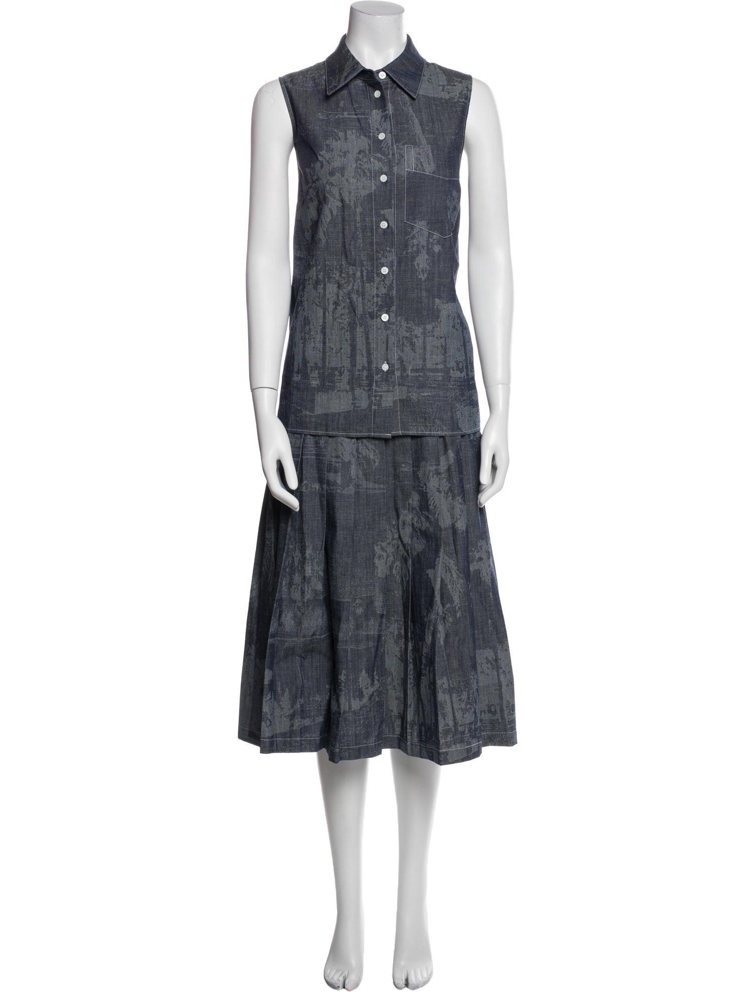 Lafayette 148 Pleated Accents Skirt Set