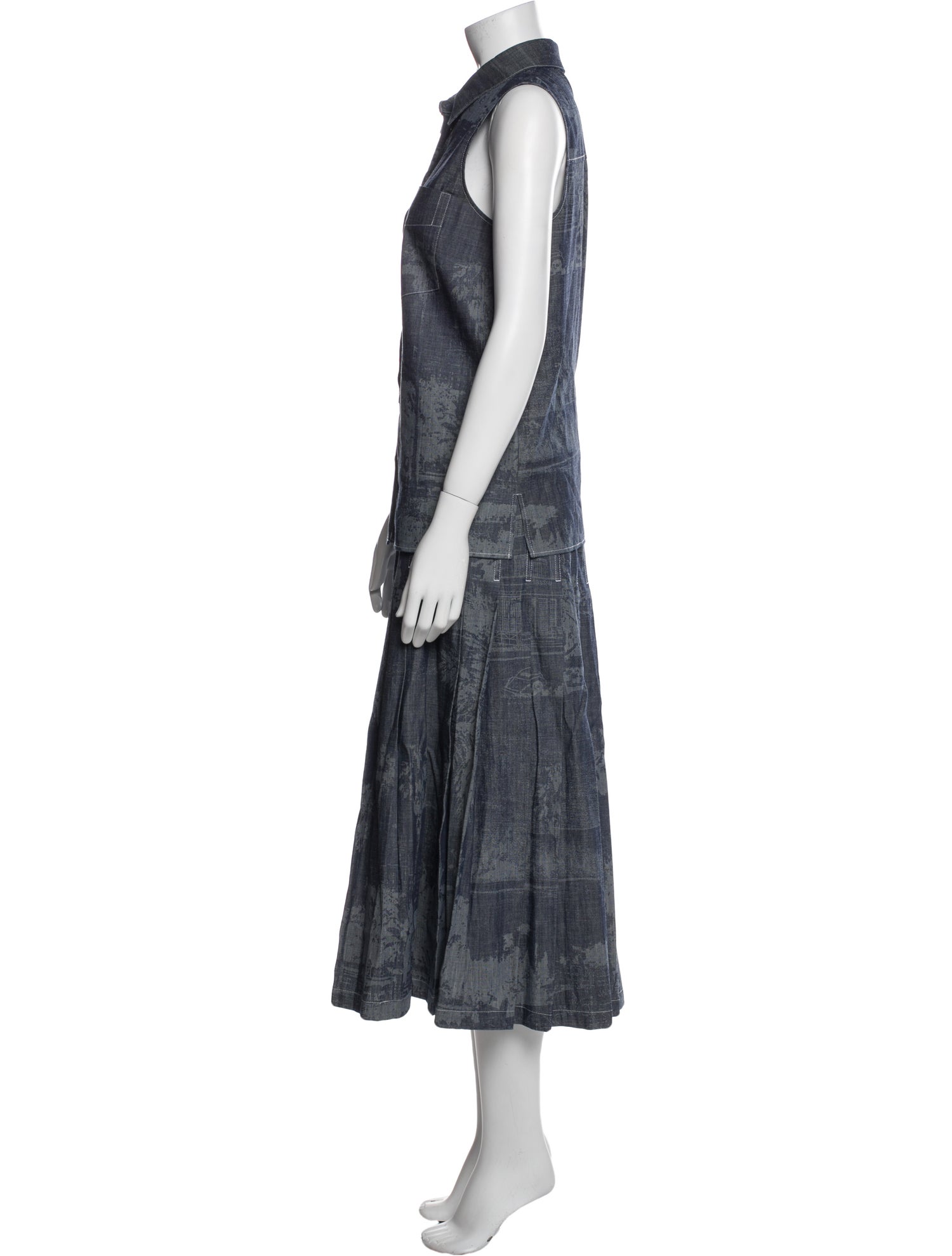 Lafayette 148 Pleated Accents Skirt Set