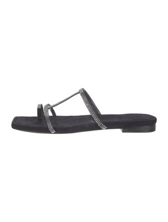 Lafayette 148 Suede Printed T-Strap Sandals