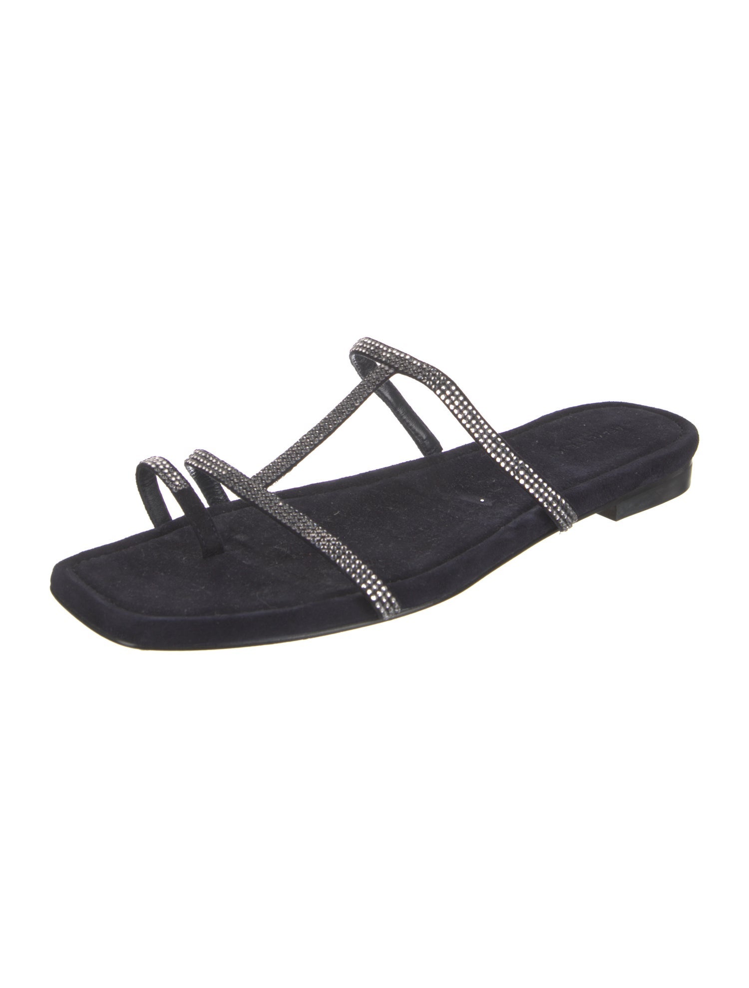 Lafayette 148 Suede Printed T-Strap Sandals