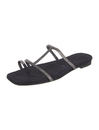 Lafayette 148 Suede Printed T-Strap Sandals