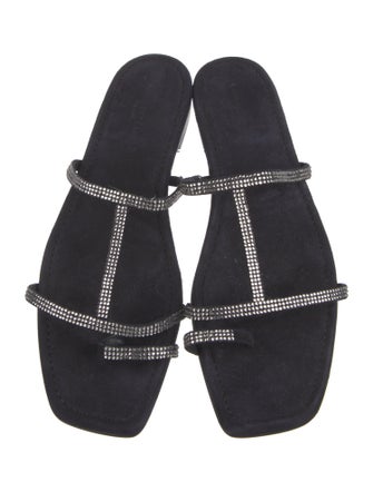 Lafayette 148 Suede Printed T-Strap Sandals