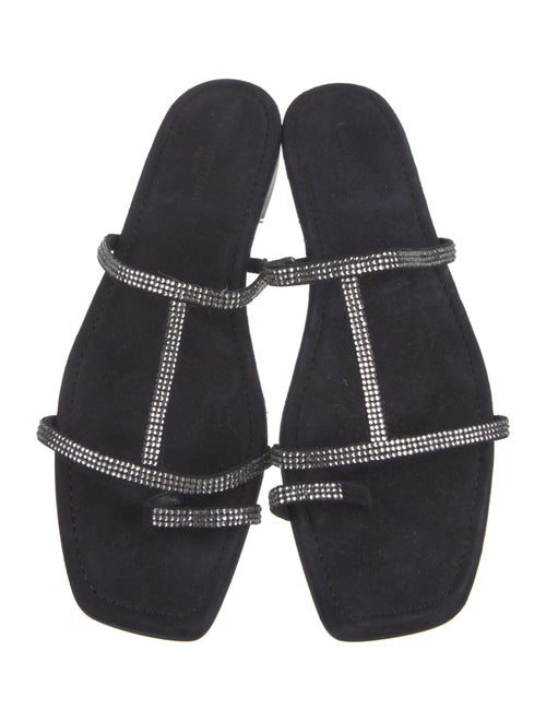 Lafayette 148 Suede Printed T-Strap Sandals