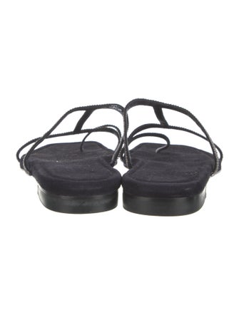Lafayette 148 Suede Printed T-Strap Sandals