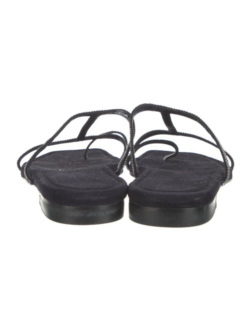 Lafayette 148 Suede Printed T-Strap Sandals
