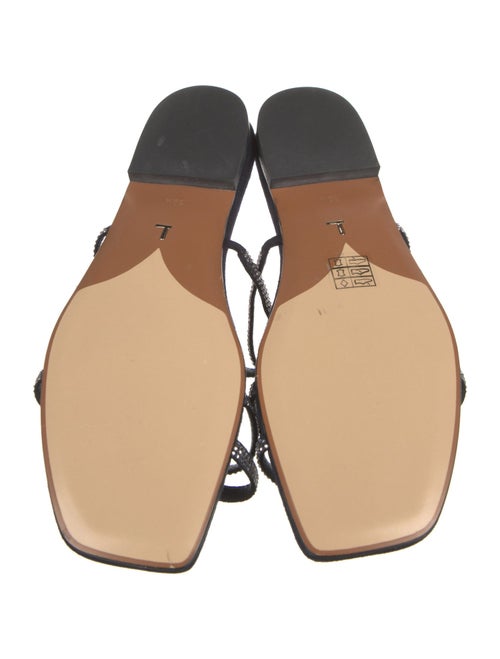 Lafayette 148 Suede Printed T-Strap Sandals