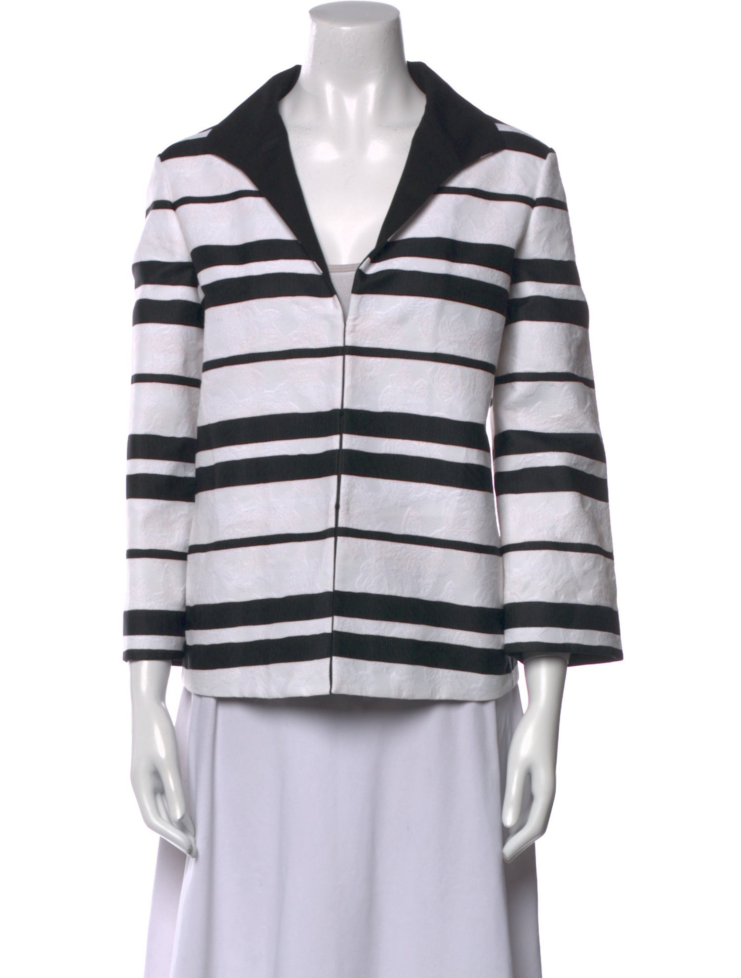 Lafayette 148 Striped V-Neck Sweater