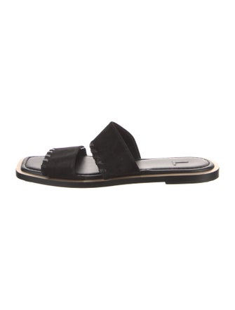Lafayette 148 Suede Whipstitch Trim Slides