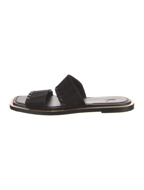 Lafayette 148 Suede Whipstitch Trim Slides