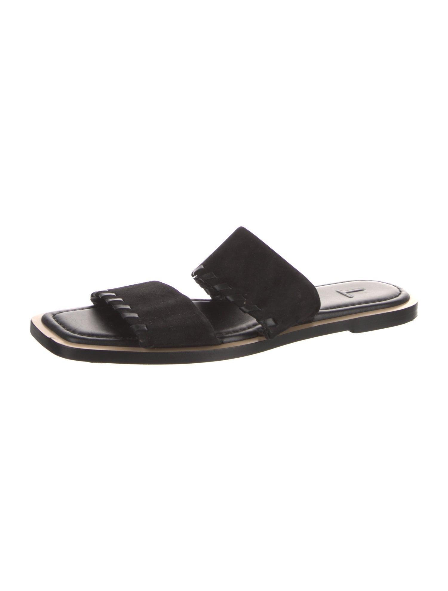 Lafayette 148 Suede Whipstitch Trim Slides