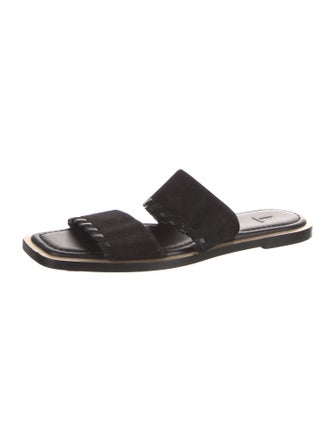 Lafayette 148 Suede Whipstitch Trim Slides