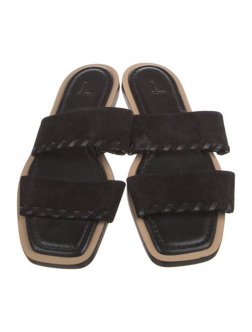Lafayette 148 Suede Whipstitch Trim Slides