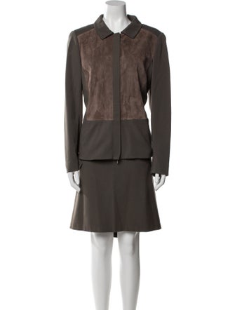 Lafayette 148 Colorblock Pattern Skirt Set