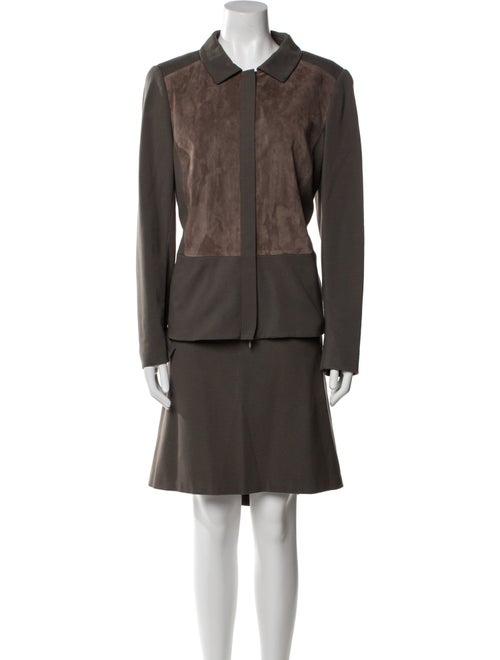 Lafayette 148 Colorblock Pattern Skirt Set