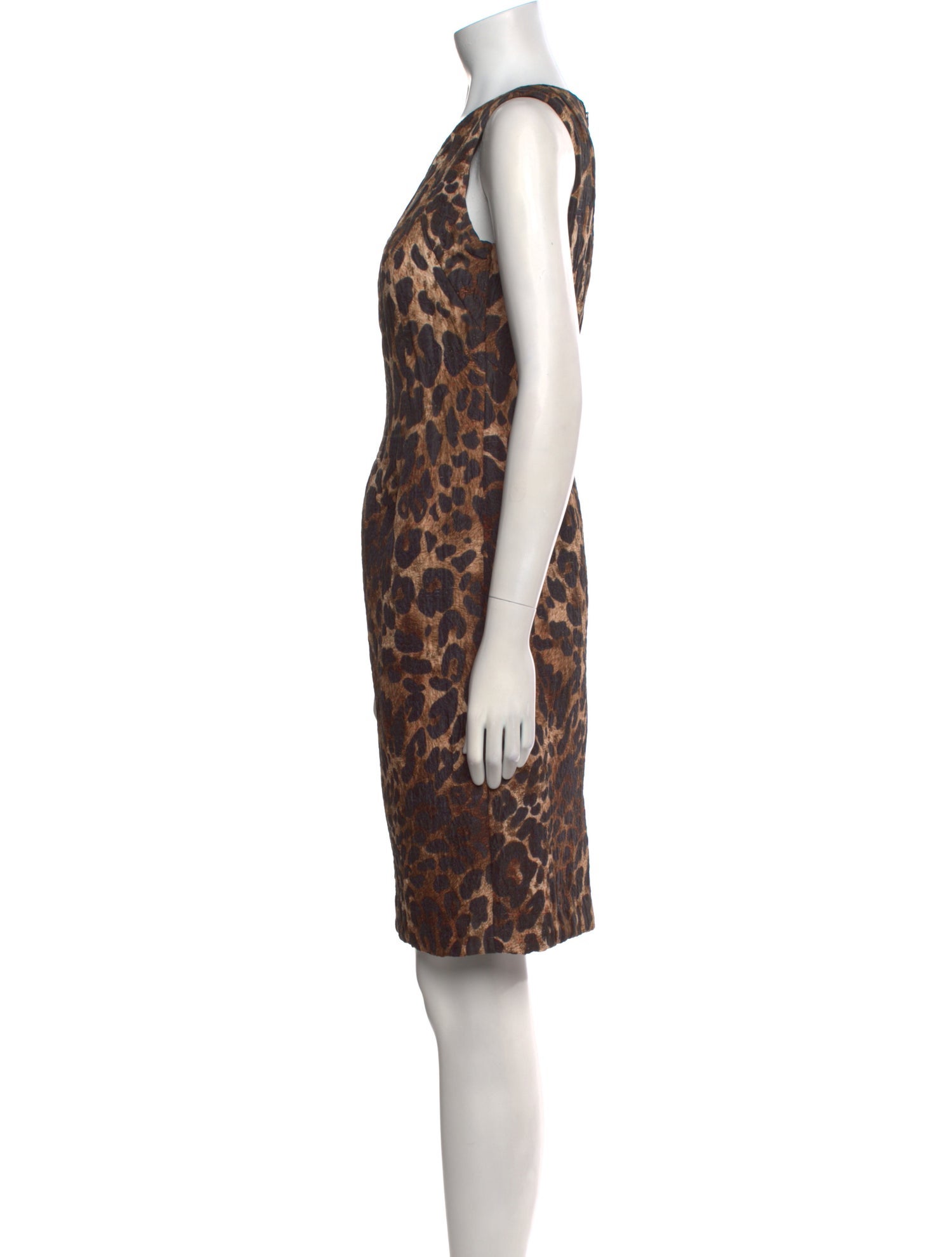 Lafayette 148 Animal Print Knee-Length Dress