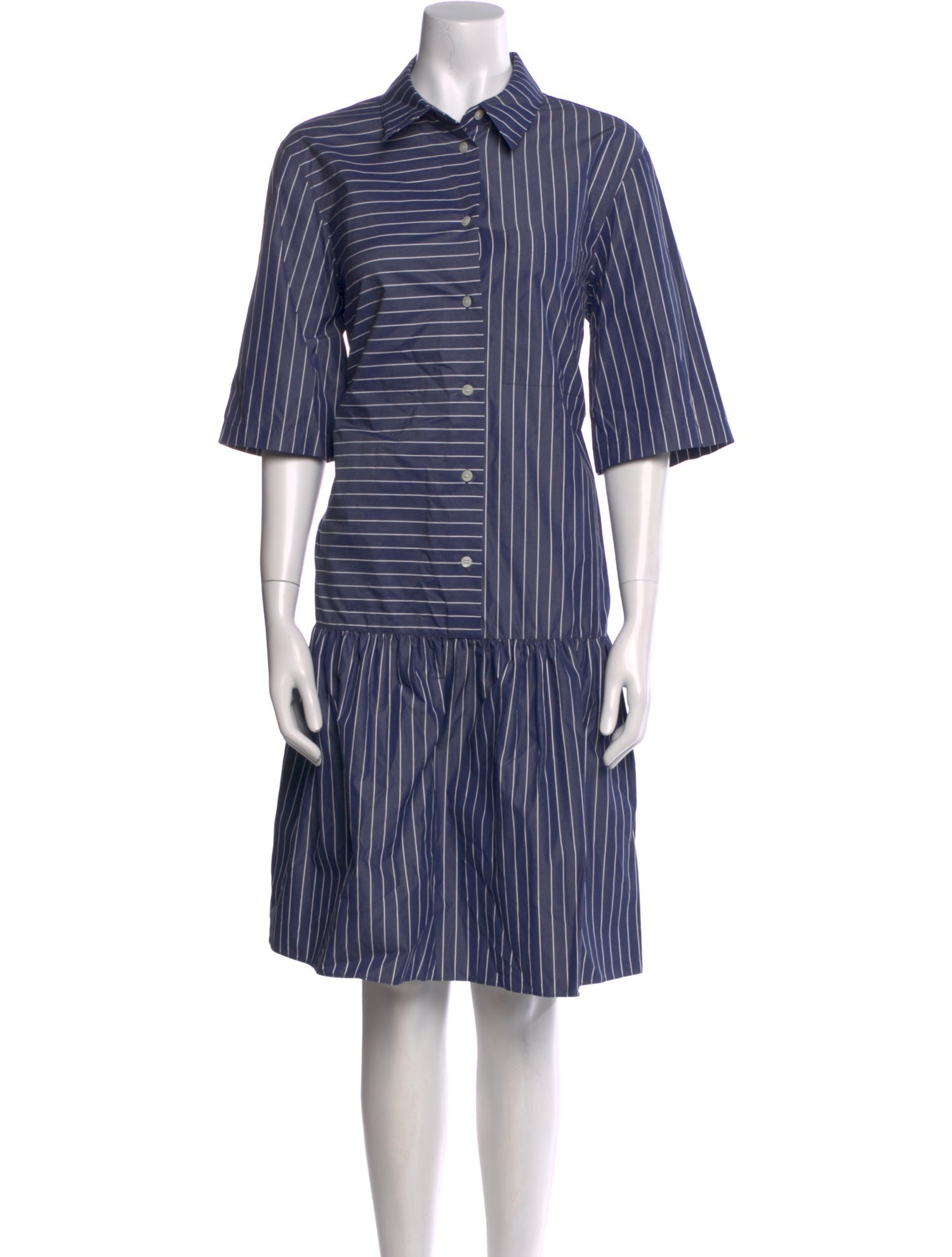 Lafayette 148 Striped Knee-Length Dress