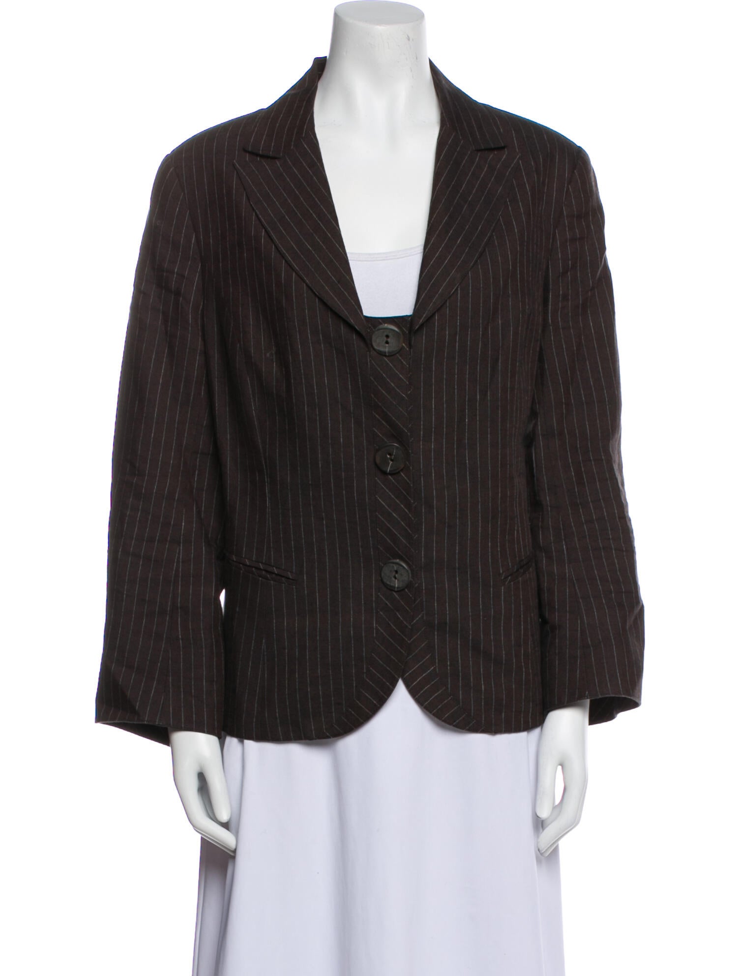 Lafayette 148 Linen Striped Blazer