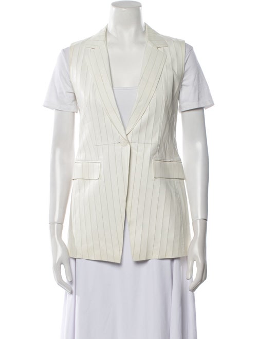 Lafayette 148 Leather Striped Vest