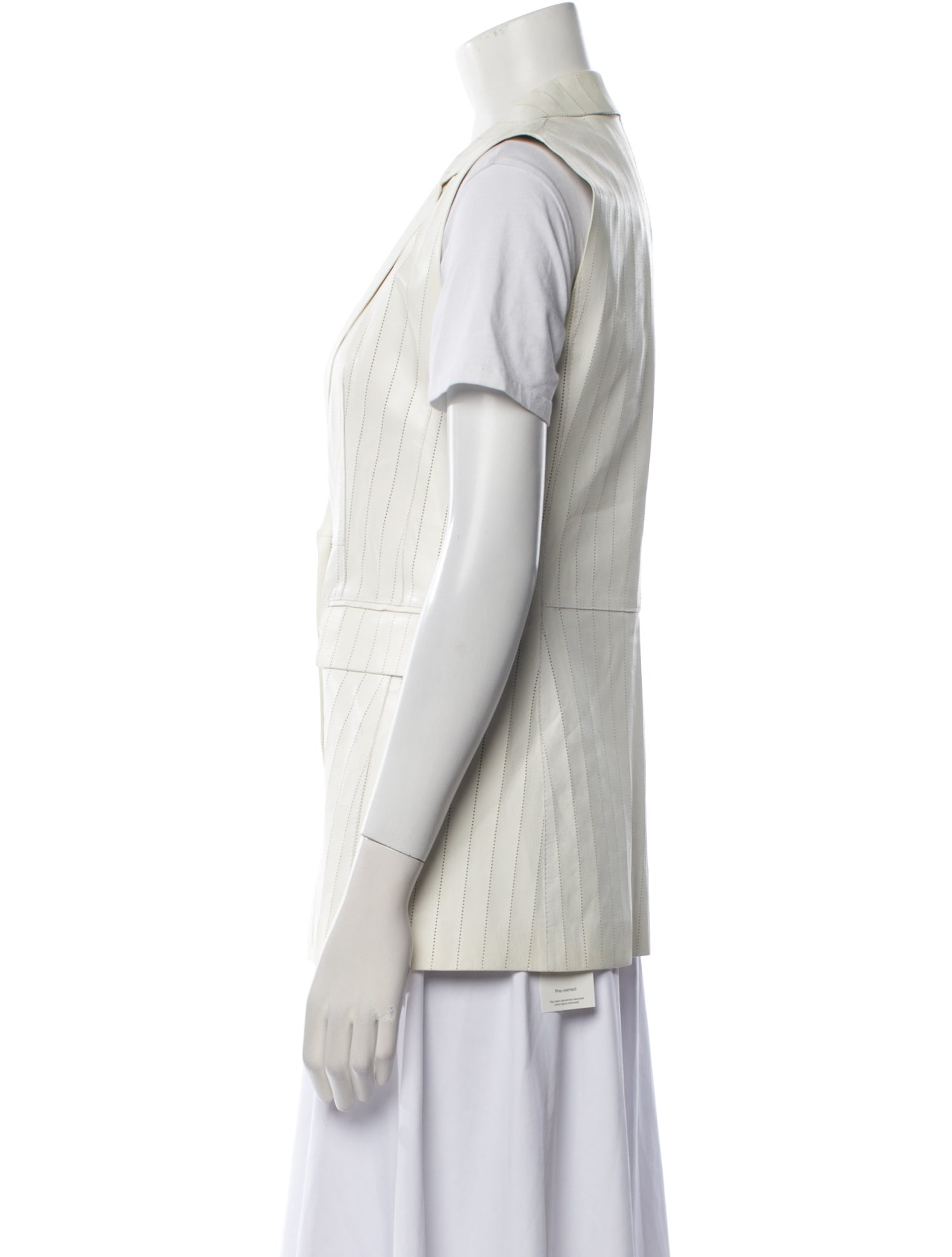 Lafayette 148 Leather Striped Vest