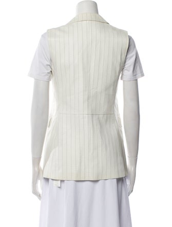 Lafayette 148 Leather Striped Vest