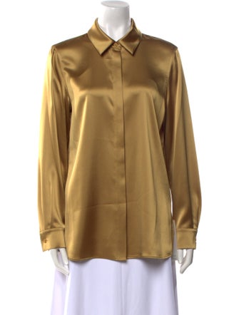 Lafayette 148 Long Sleeve Button-Up Top