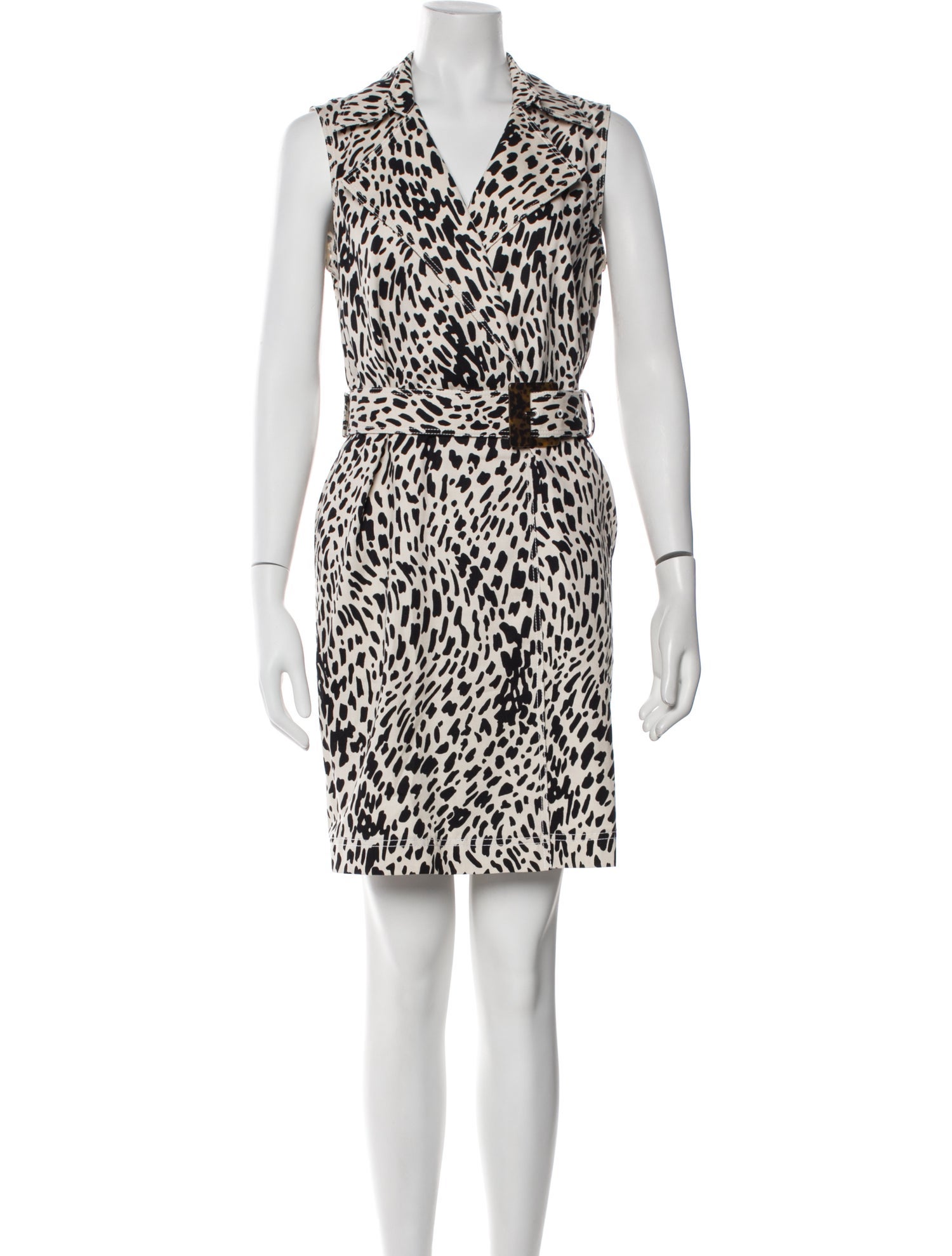 Lafayette 148 Animal Print Knee-Length Dress