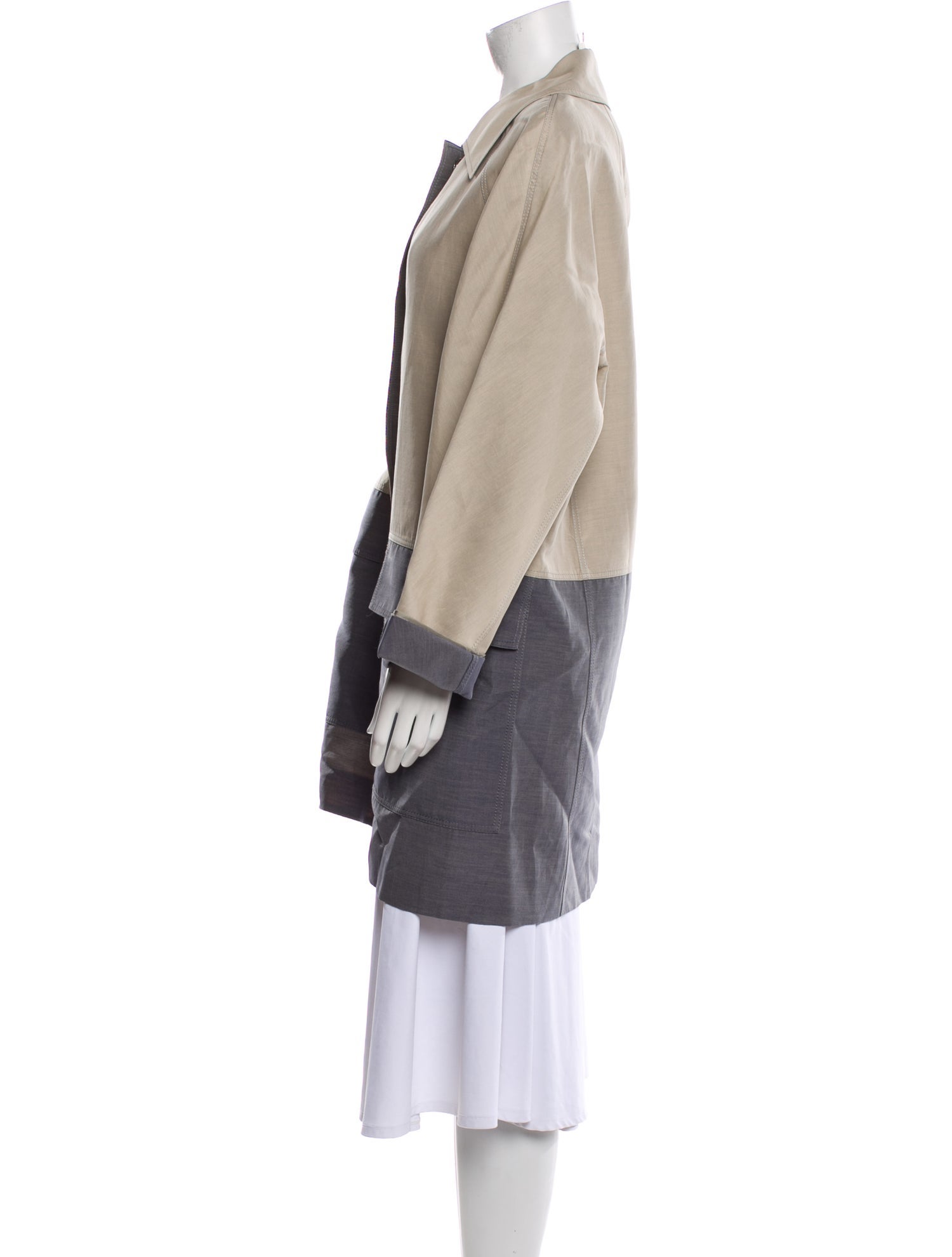 Lafayette 148 Colorblock Pattern Trench Coat