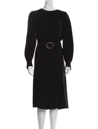 Lafayette 148 Crew Neck Midi Length Dress